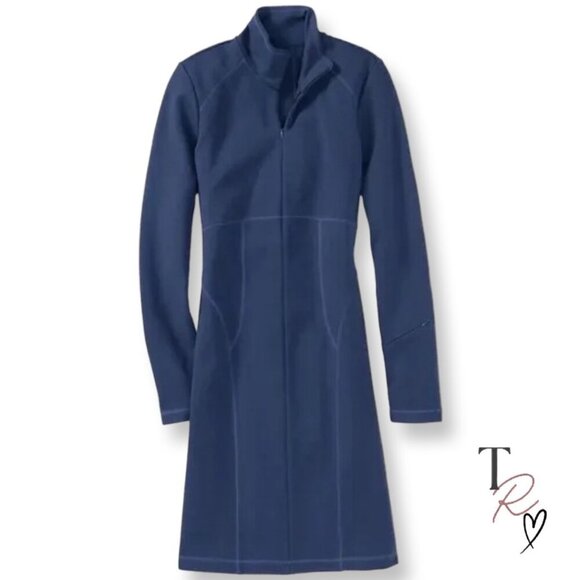 Athleta Casual Long Sleeve Knee Length Activewear Cassidy Dress Blue Size Small - Picture 1 of 14